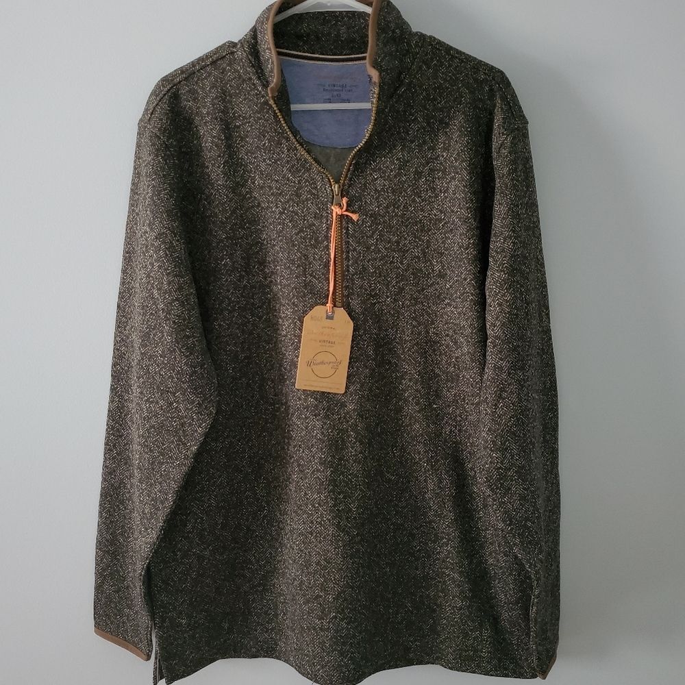 Weatherproof Vintage Quarter-Zip Pullover Dark Moss Size Men's L
